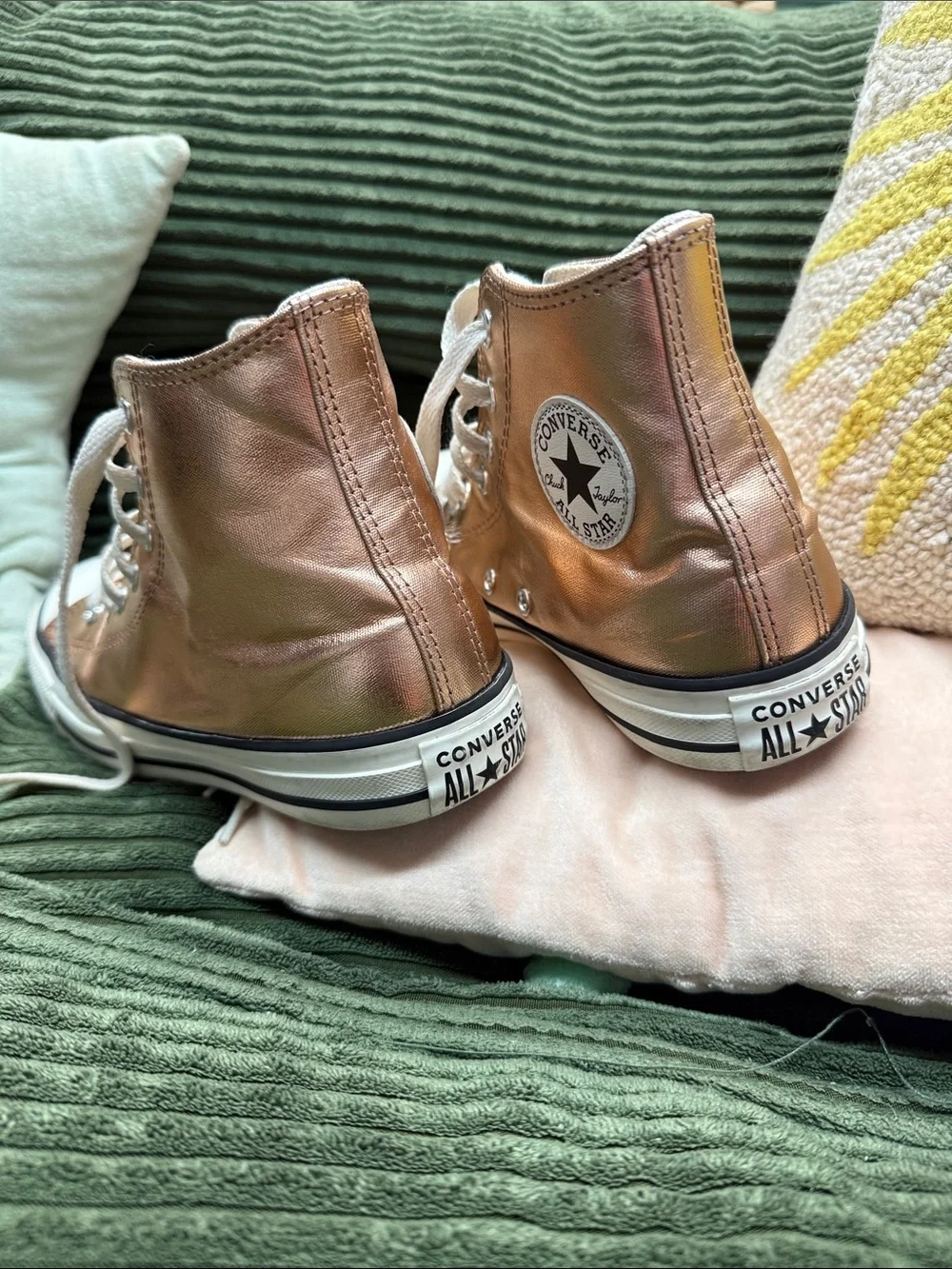 Converse Metallic Rose Gold High-Top Sneakers